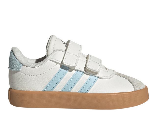 Kids' Adidas Infant & Toddler VL Court 3.0 Sneakers in White/Ice Blue color