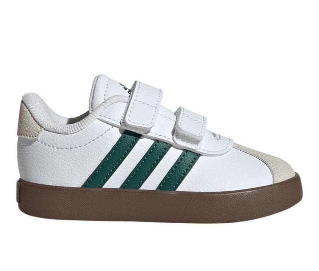 Kids' Adidas Infant & Toddler VL Court 3.0 Sneakers in White/Green/Gum color