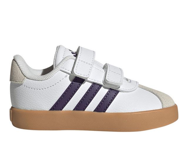 Kids' Adidas Infant & Toddler VL Court 3.0 Sneakers in Wht/Violet/Gum color