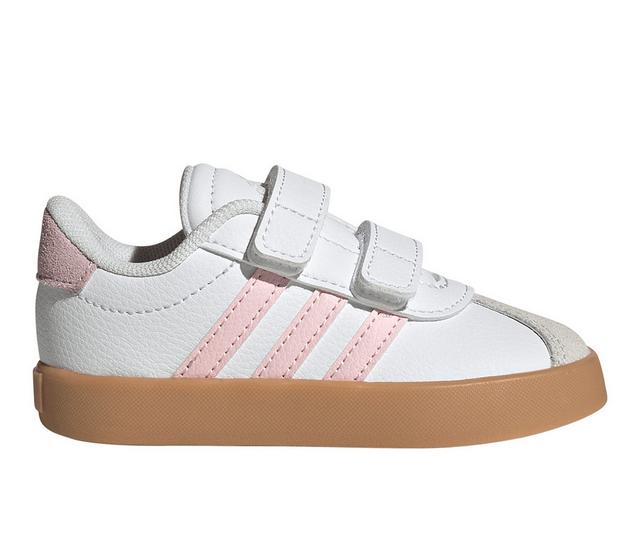 Kids' Adidas Infant & Toddler VL Court 3.0 Sneakers in Wht/Clr Pnk/Gum color