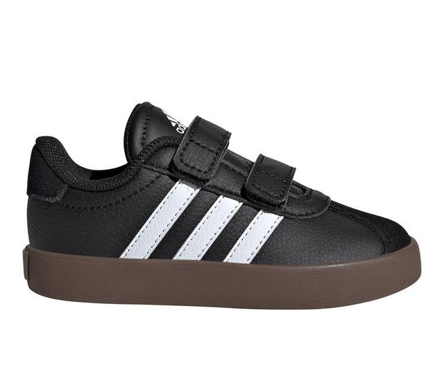 Kids' Adidas Infant & Toddler VL Court 3.0 Sneakers in Blk/Wht/Gum color