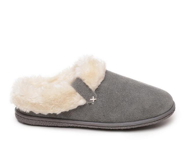 Minnetonka Camp Collar Scuff Slippers in Grey color