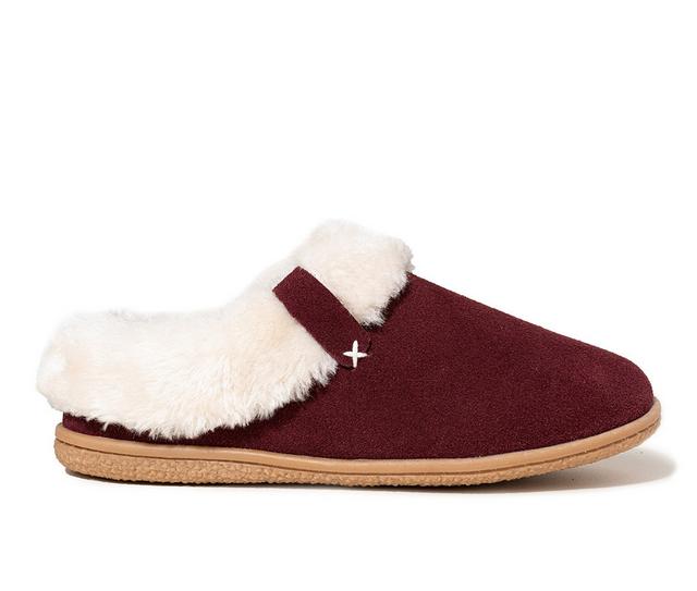 Minnetonka Camp Collar Scuff Slippers in Burgundy color