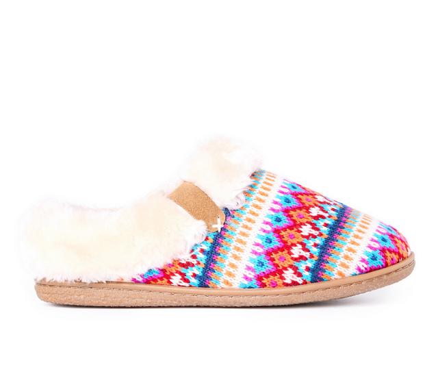 Minnetonka Camp Collar Scuff Slippers in Fun Fairisle color