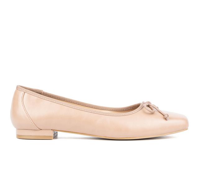 Women's Fashion to Figure Fawn Ballet Wide Width Flats in Nude Wide color