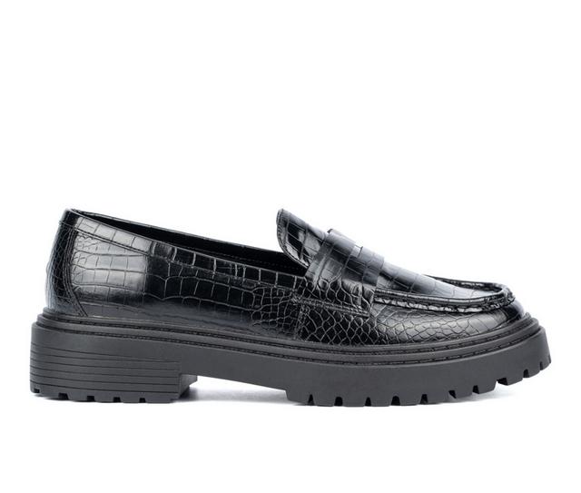 Women's Fashion to Figure Ilissa Loafer Shoes in Black Croc W color