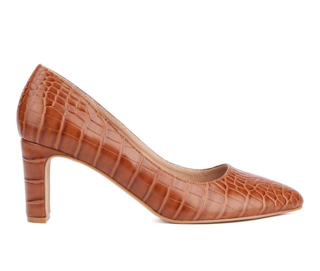 Women's Fashion to Figure Hope Wide Width Pumps in Cognac Croc W color