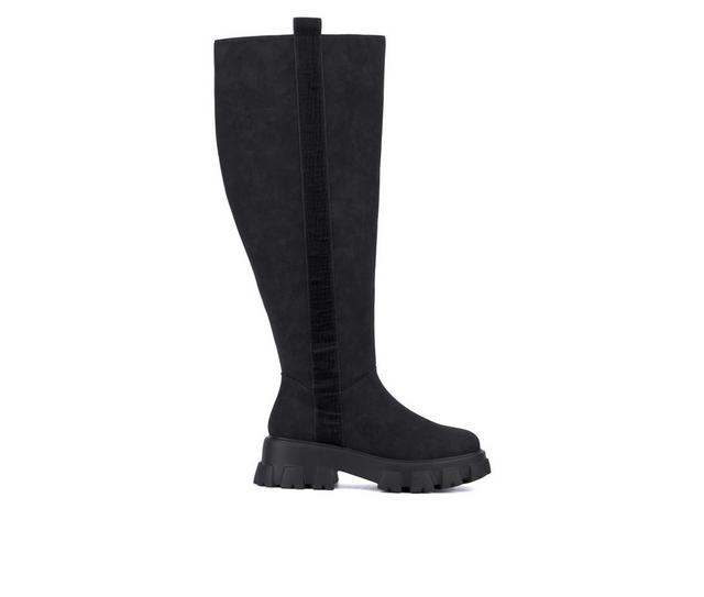 Women's Fashion to Figure Jaime Wide Calf Knee High Boots in Black Wide color