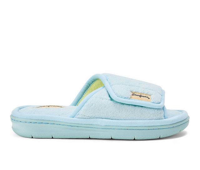 Dearfoams Mickey Terry Adjucstable Slide in Blue Wash color