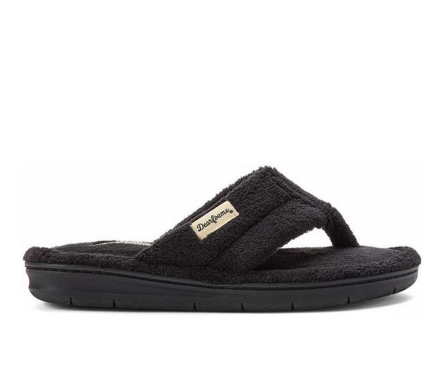 Dearfoams Wrenley Terry Thong in Black color