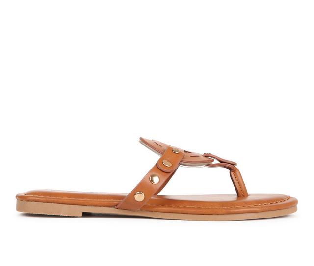 Girls' Pierre Dumas Little Kid & Big Kid Stay-18 Flat Sandals in New Tan color