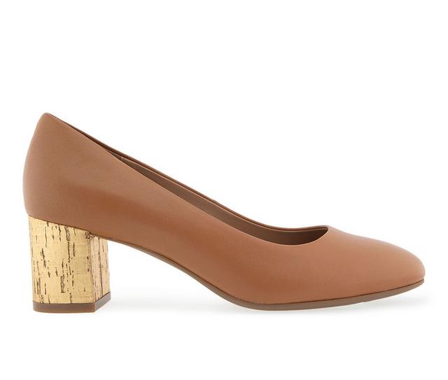 Women's Aerosoles Ebel Pumps in Tan/Gold color