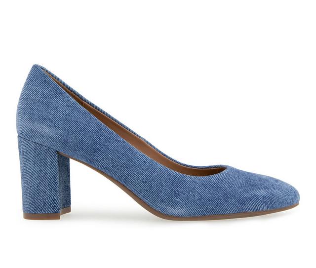 Women's Aerosoles Ebel Pumps in Blue jean suede color
