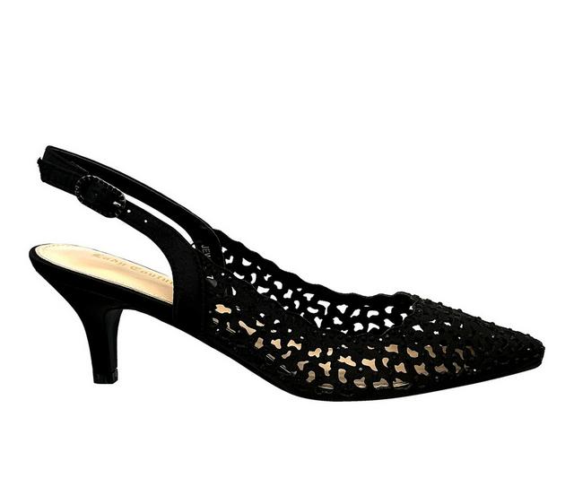 Women's Lady Couture Jewel Slingback Pumps in Black color