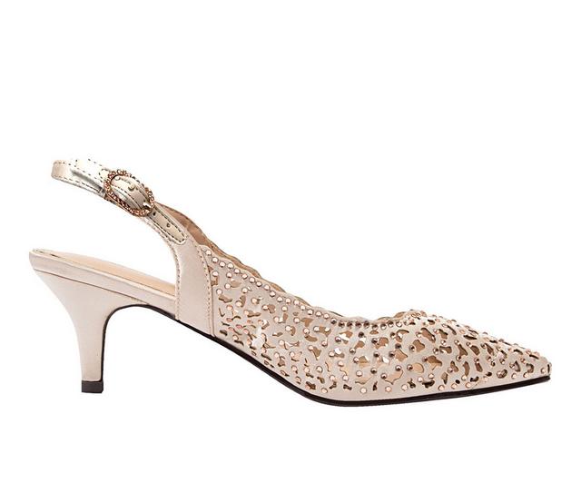 Women's Lady Couture Jewel Slingback Pumps in Champagne color