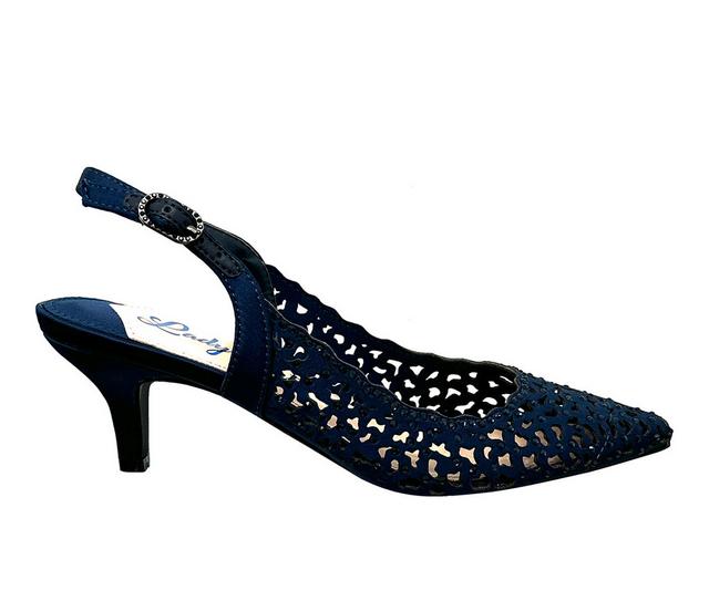 Women's Lady Couture Jewel Slingback Pumps in Navy color