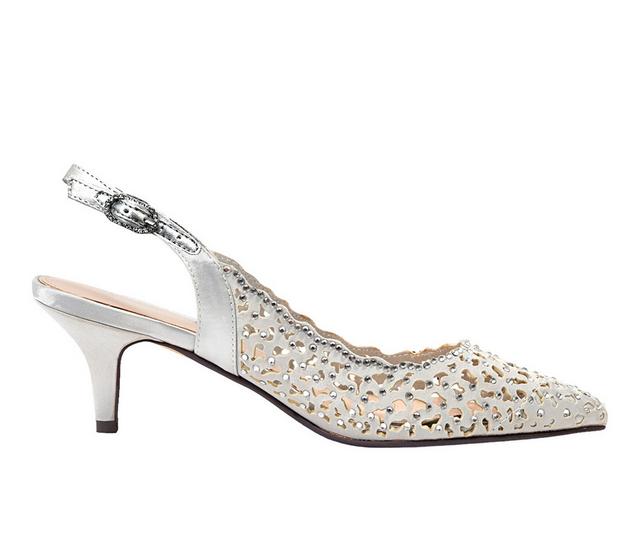 Women's Lady Couture Jewel Slingback Pumps in Silver color