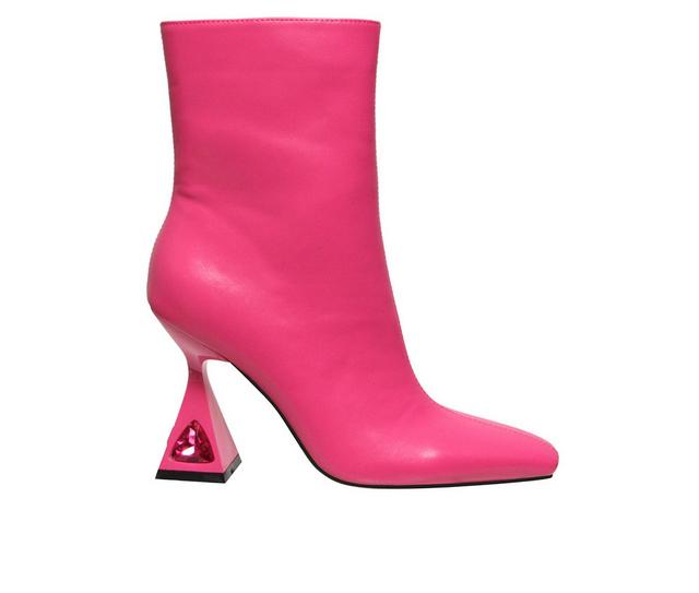 Women's Lady Couture Molly Heeled Booties in Fuschia color