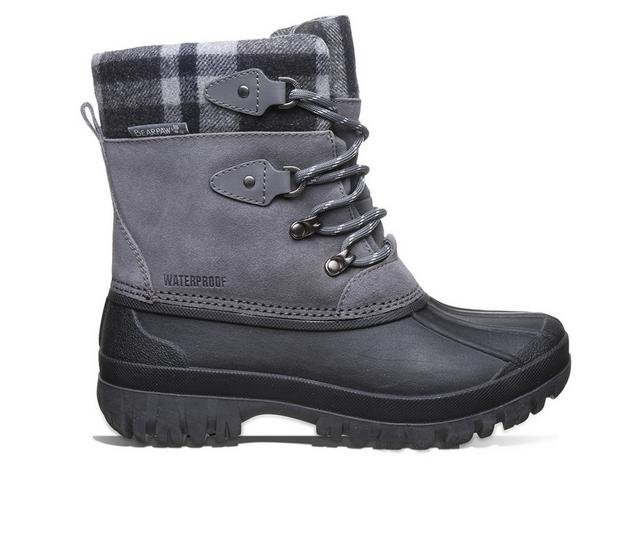 Women's Bearpaw Tessie Lace Up Winter Duck Boots in Charcoal color