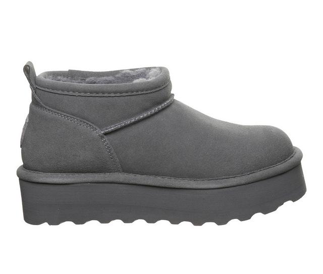 Women's Bearpaw Retro Super Shorty Platform Winter Booties in Gadget Gray color