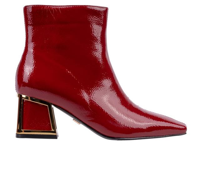 Women's Ninety Union Brooke Heeled Booties in Burgundy color