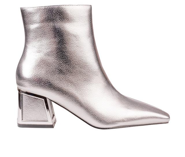 Women's Ninety Union Brooke Heeled Booties in Silver color