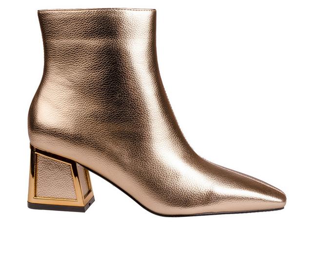 Women's Ninety Union Brooke Heeled Booties in Gold color