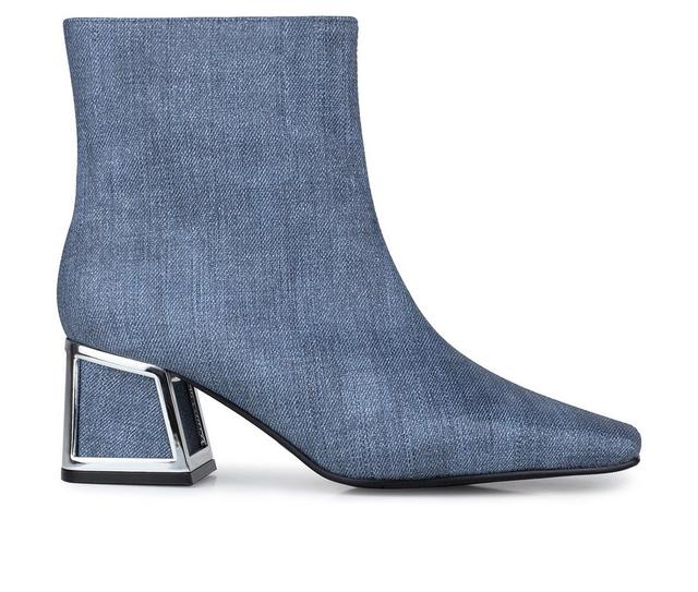 Women's Ninety Union Brooke Heeled Booties in Blue Jeans color