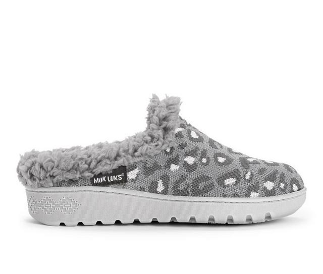 MUK LUKS Nony Flyknit Slip On Slippers in Grey Heather color