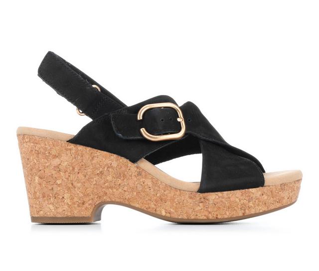 Women's Clarks Giselle Dove Wedges in Black color