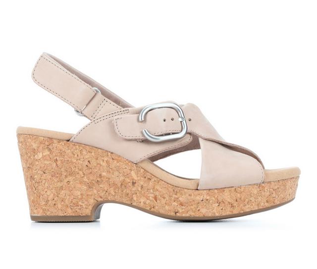 Women's Clarks Giselle Dove Wedges in Sand color
