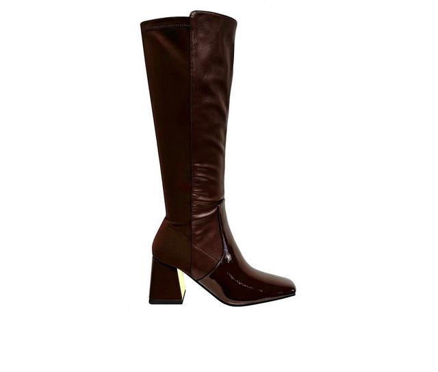 Women's Ninety Union Lexington Knee High Heeled Boots in Brown color