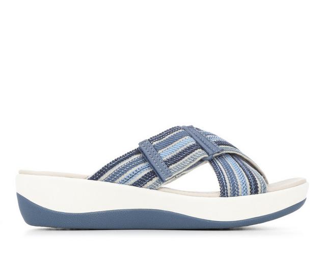 Women's Clarks Arla Wave Wedge Sandals in Blue Combo color