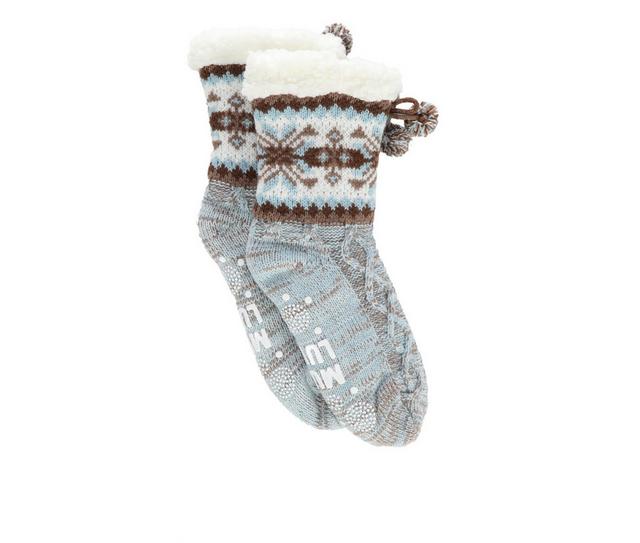 MUK LUKS Women's Tall Cabin Socks in Sterling L/XL color