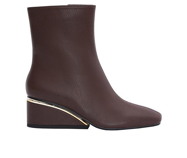 Women's Ninety Union Mona Wedge Booties in Brown color