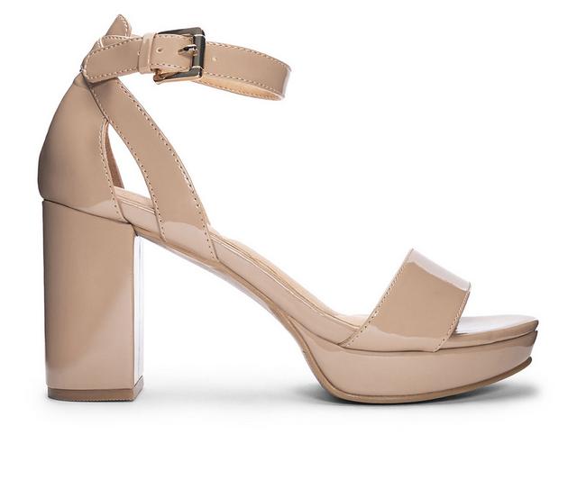 Women's CL By Laundry Go On 2 Platform Dress Sandals in Nude Patent color
