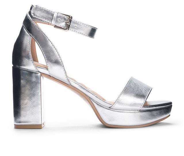 Women's CL By Laundry Go On 2 Platform Dress Sandals in Silver color