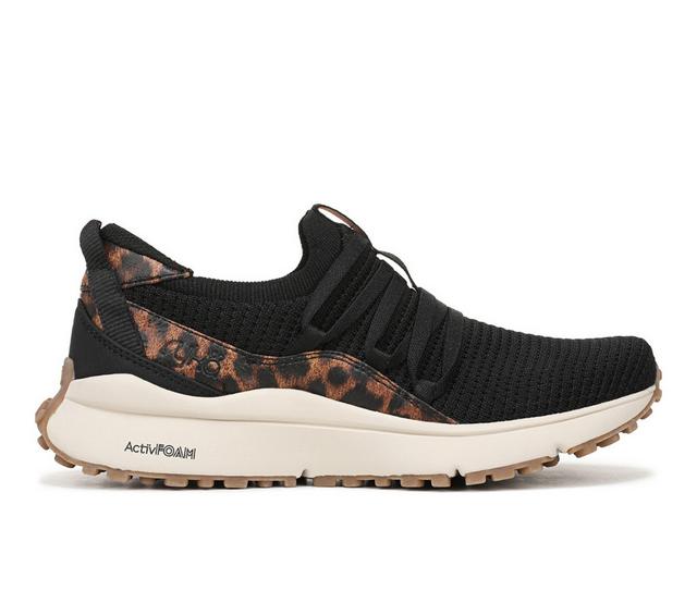 Women's Ryka Jumpstart Lace Sneakers in Black Leopard color