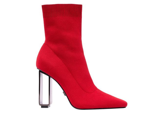 Women's Ninety Union Palace Heeled Booties in Red color