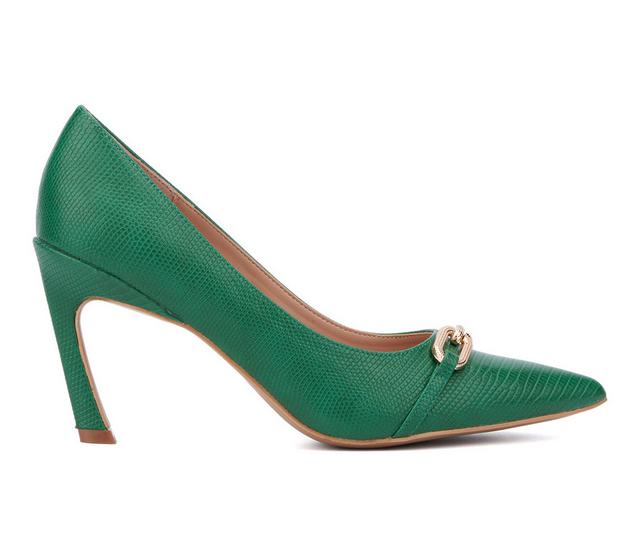 Women's New York and Company Katerina Pumps in Green Lizard color