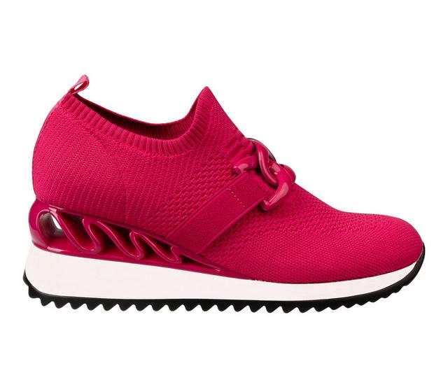 Women's Ninety Union Boston Wedge Fashion Sneakers in Fuschia color