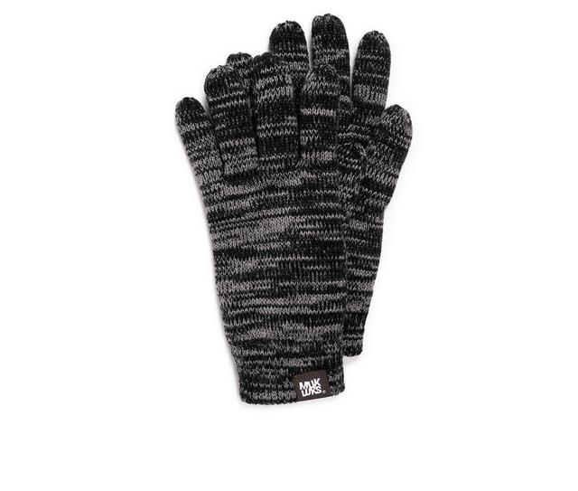MUK LUKS Marl Gloves in Ebony Cinder color