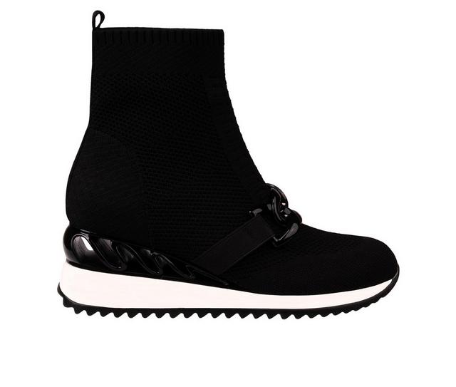 Women's Ninety Union Brooklyn Wedge Sneaker Booties in Black color