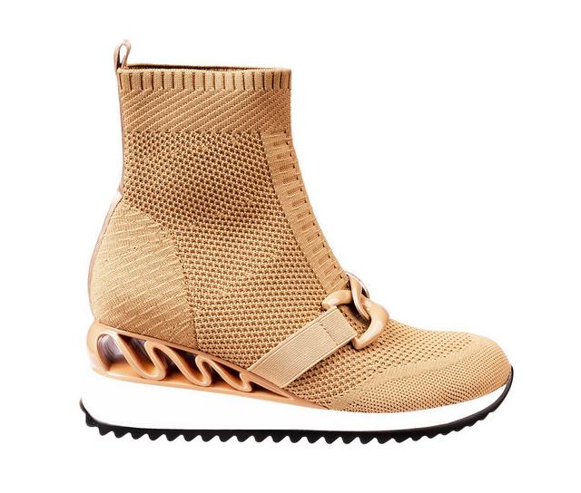 Women's Ninety Union Brooklyn Wedge Sneaker Booties in Camel color