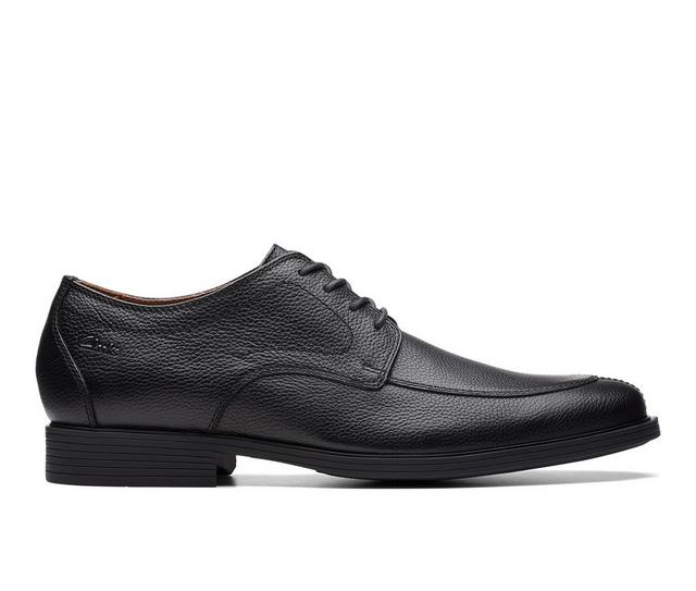 Men's Clarks Whiddon Apron Dress Oxfords in Black Tumbled color