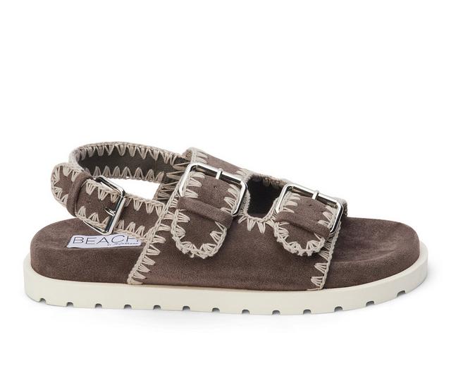 Women's Beach by Matisse Koa Footbed Sandals in Charcoal color