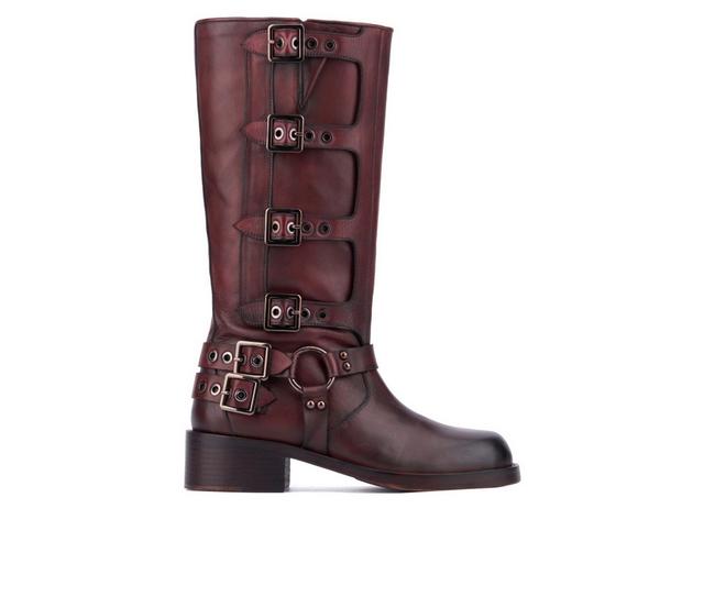 Women's Vintage Foundry Co Constance Knee High Boots in Burgundy color