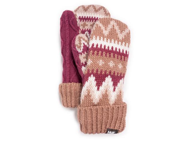 MUK LUKS Cuff Mitten in Canyon Rose color