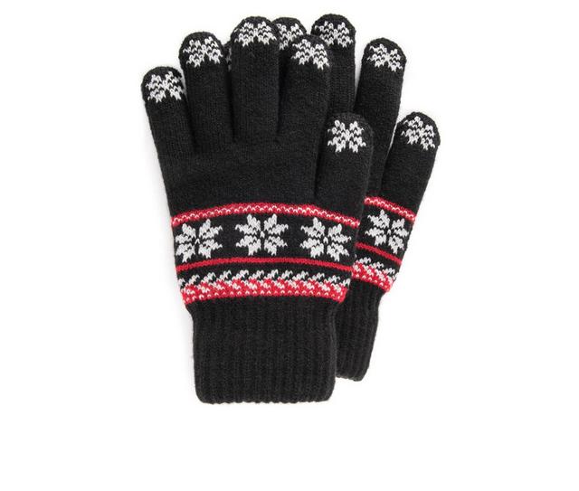 MUK LUKS Lined Knit Gloves in Ebony color