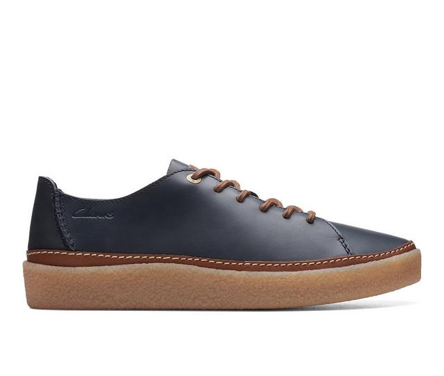 Men's Clarks Oakpark Low Casual Oxfords in Navy Leather color